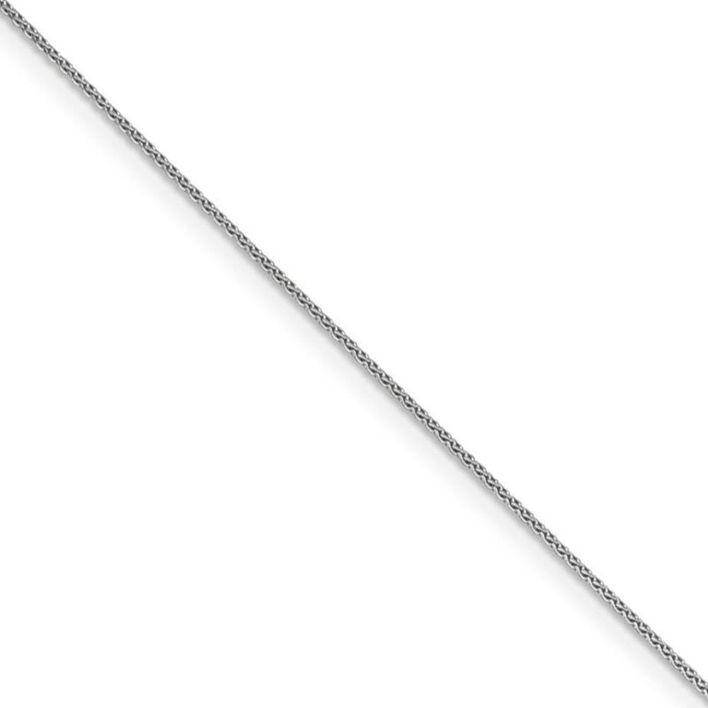 0.65mm 14k White Gold Diamond Cut Spiga Chain Necklace, 20 Inch